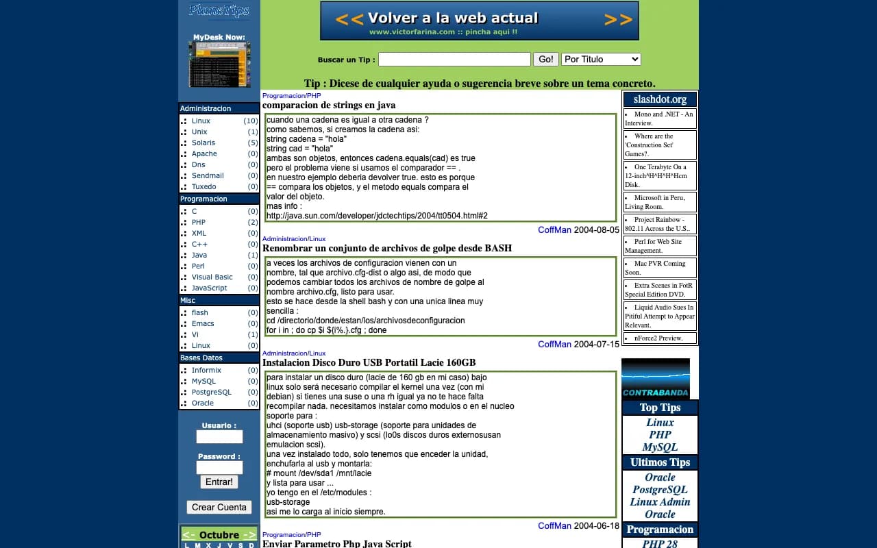 La web en 2002: Tips of System Admin