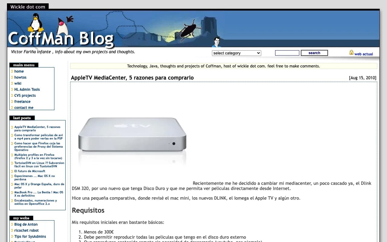 La web en 2008: CoffMan Blog