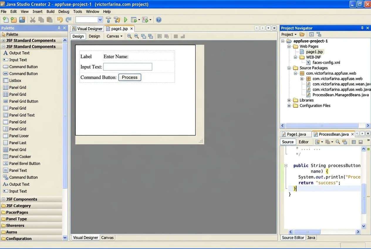 1 hour with Sun Java Studio Creator 2