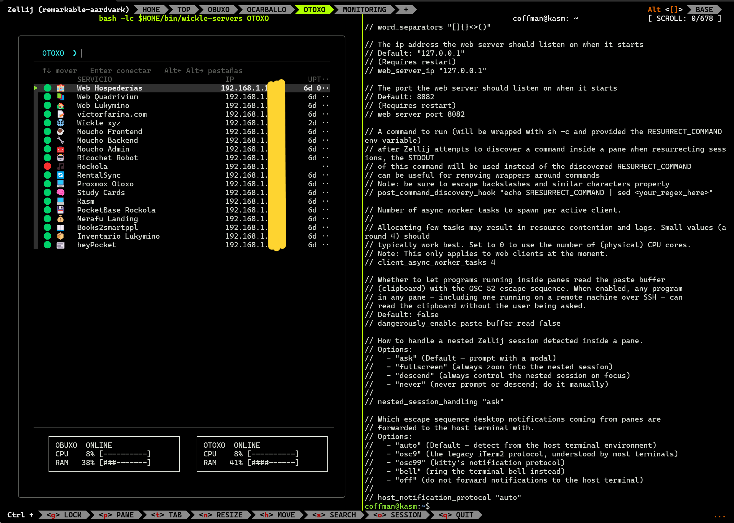 Zellij permite combinar la consola de navegación con otros paneles de terminal, trabajar simultáneamente y cambiar rápidamente entre distintos contextos. Zellij permite combinar la consola de navegación con otros paneles de terminal, trabajar simultáneamente y cambiar rápidamente entre distintos contextos.